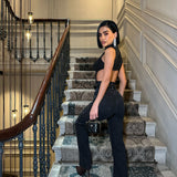 Midnight Rhinestone Straight Jeans