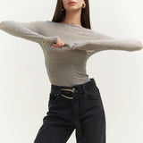 Sabrina Neckline See-Through Top