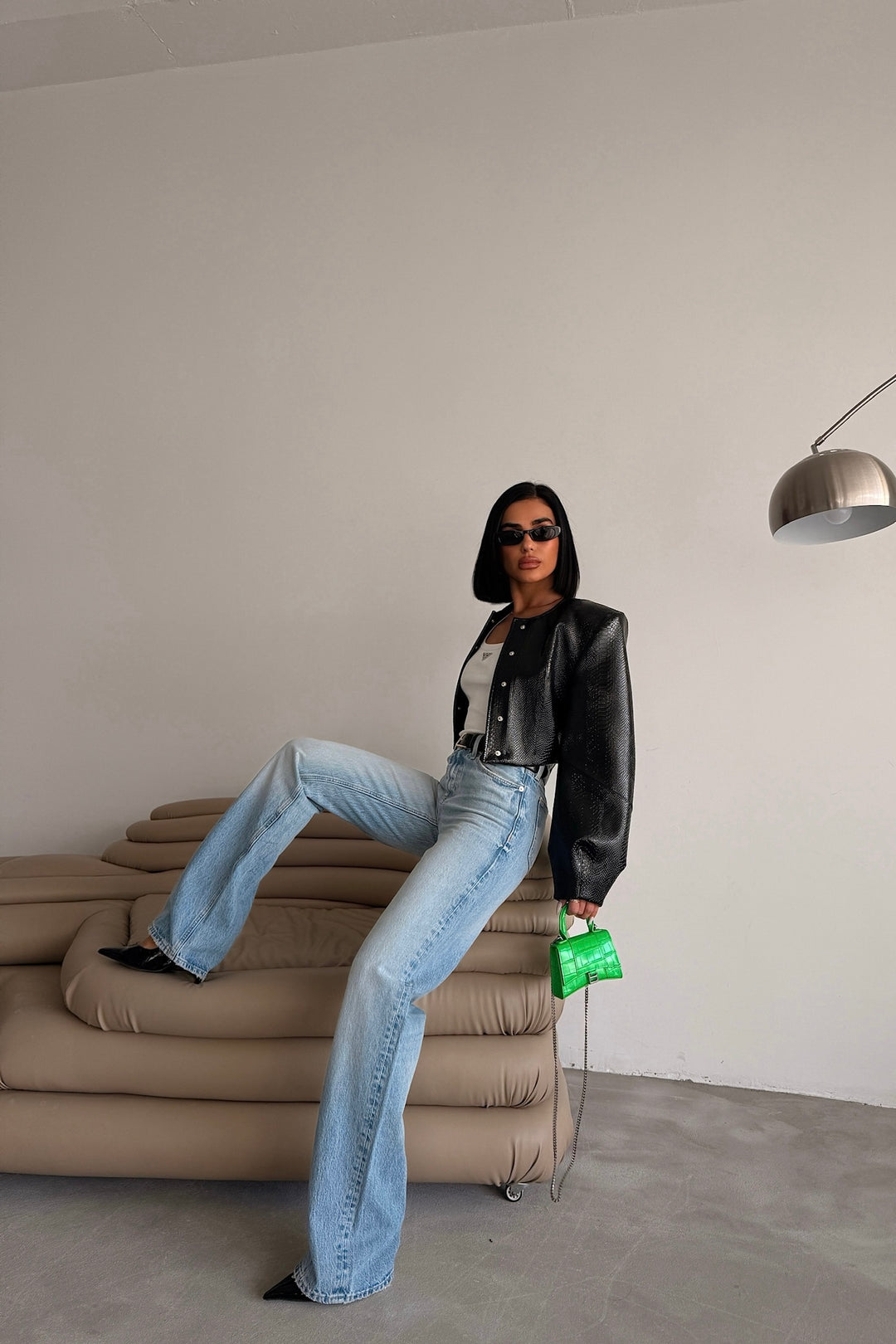 Mid Rise Straight Fit Jeans