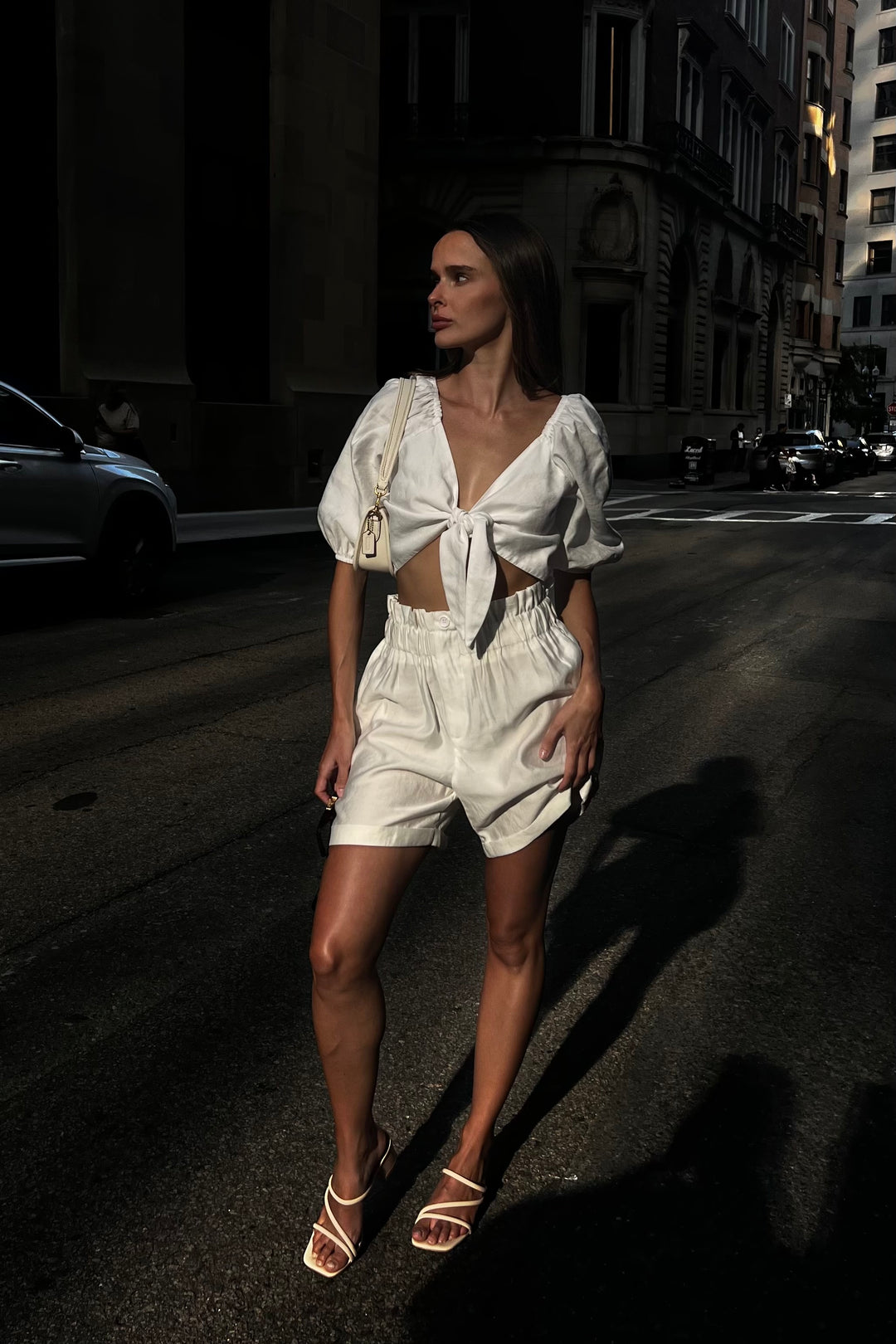Tie-Front Crop Top and Shorts Set