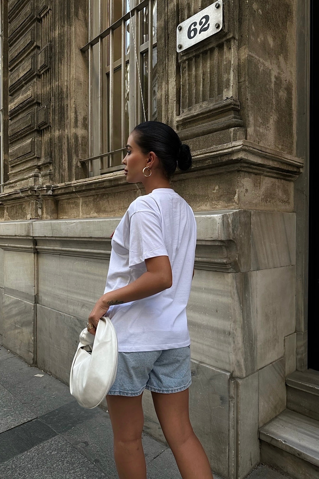 Embroidered Heart Attached T-shirt