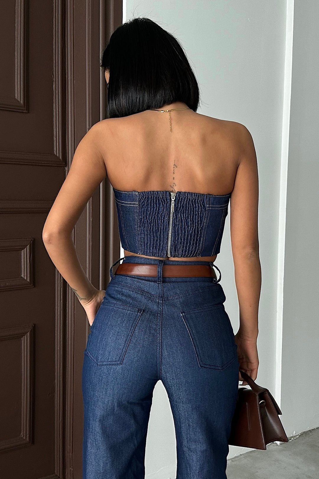Denim Bustier Top