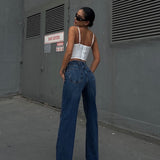 Tassel Waist And Hem Wide Jeans