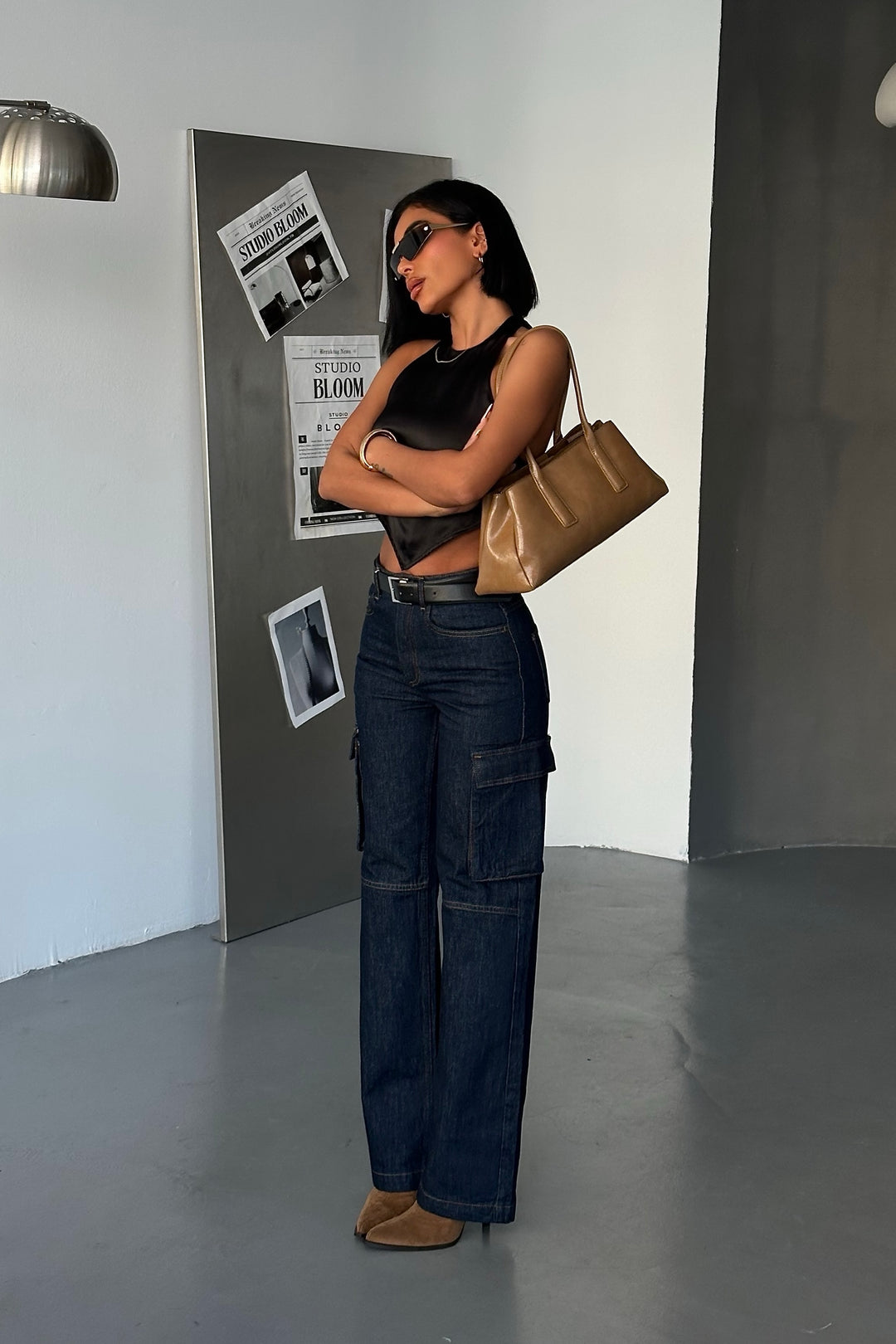 Dark Wash Cargo Jeans