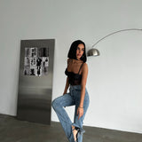Cross Belt Jeans Blue Tint
