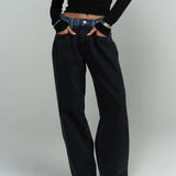 Tri-Fold Jeans Black