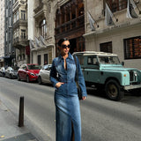 Denim Slit Skirt Dress