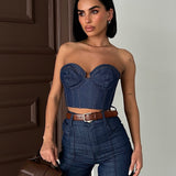 Denim Bustier Top