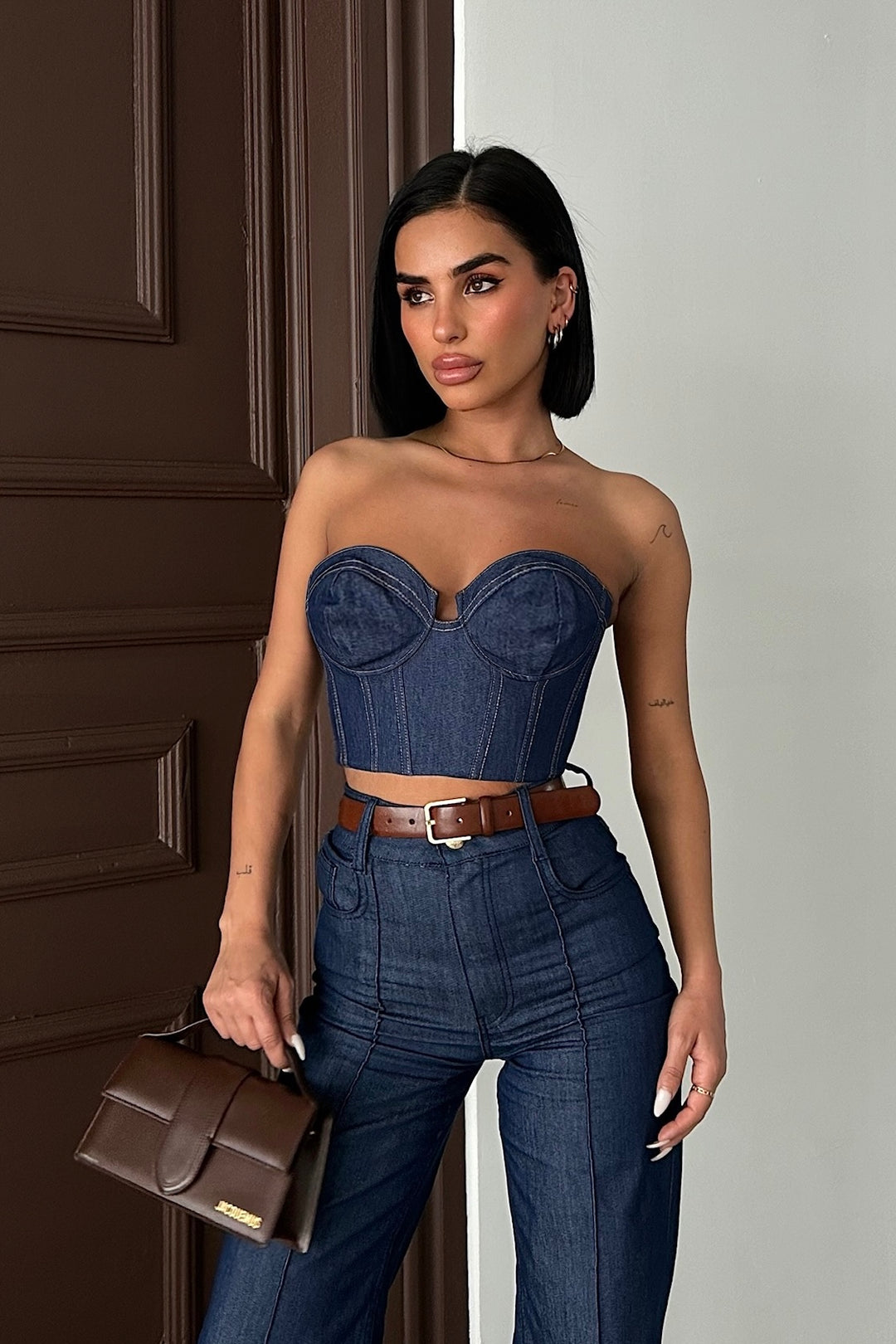 Denim Bustier Top