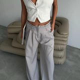 Double Waist Pleated Trousers