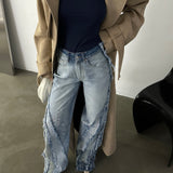 Tassel Wide-Leg Jeans