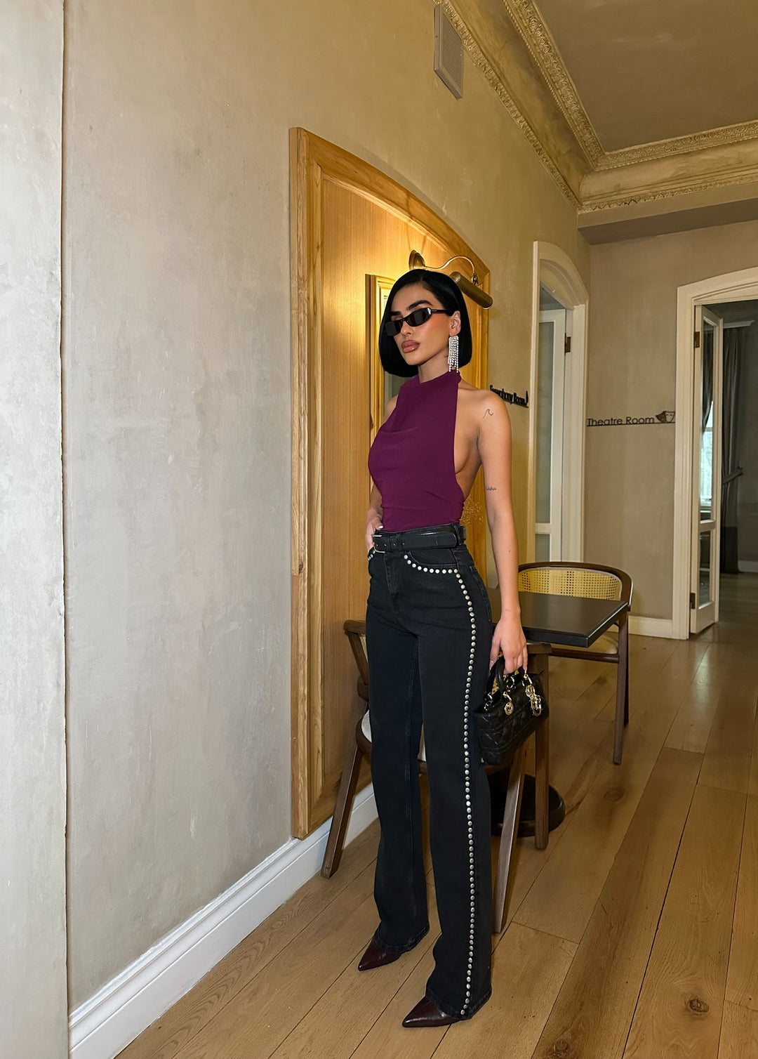 Studded Side Straight Leg Jeans