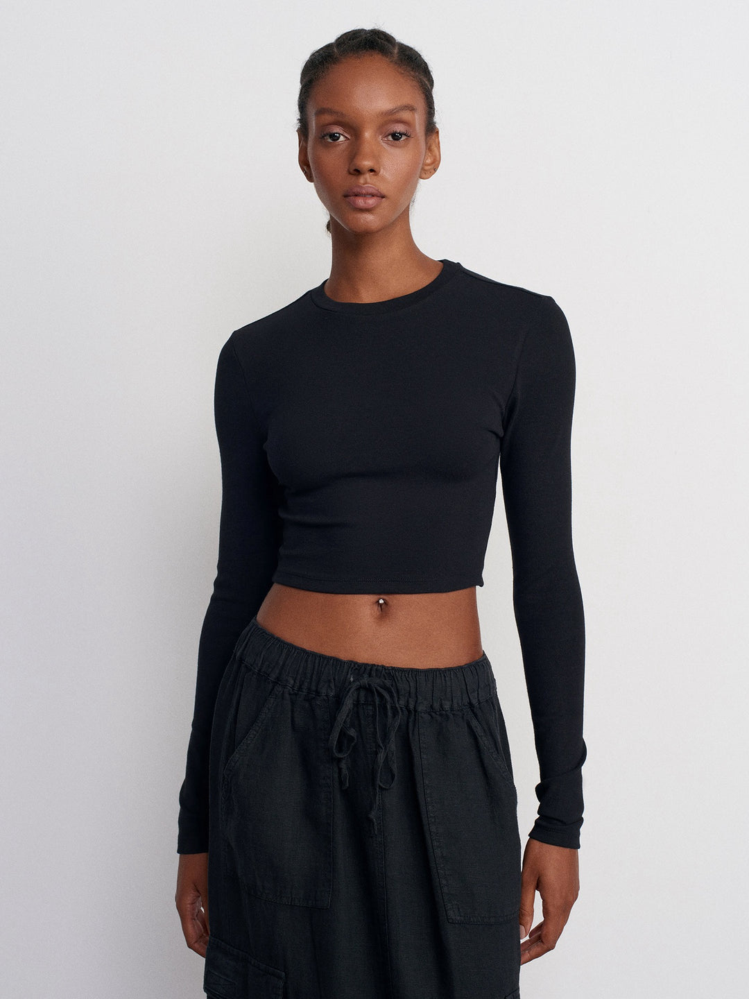 Basic Long Sleeve Crop Top