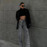 Leopard Palazzo Jeans