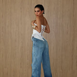Shadow Hem Wide Leg Jean Blue