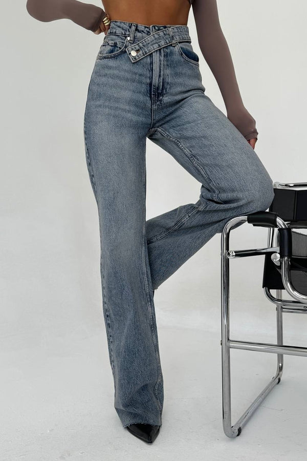 Cross Belt Wide Leg Jean
