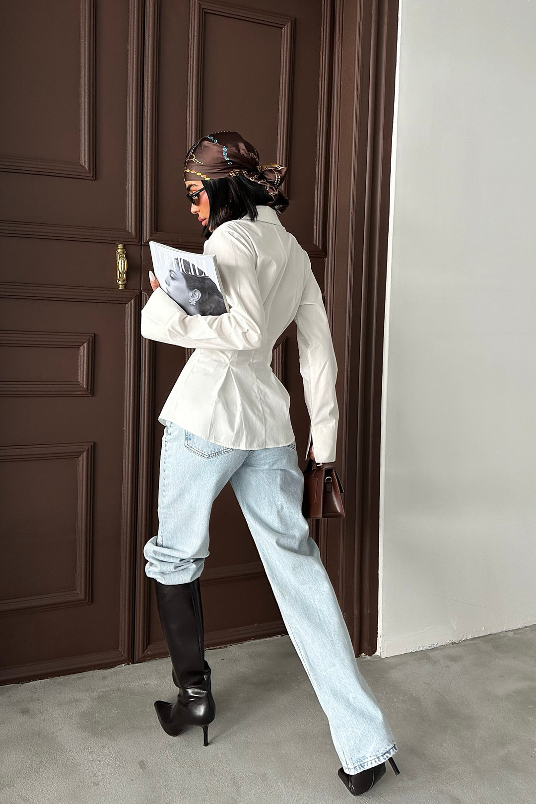 Pleated Waist Button-Up Shirt
