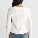 Flared Sleeves Button Up Cardigan