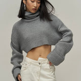 Turtle Neck Cropped Sweater