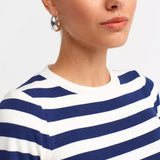Navy Striped Basic Top