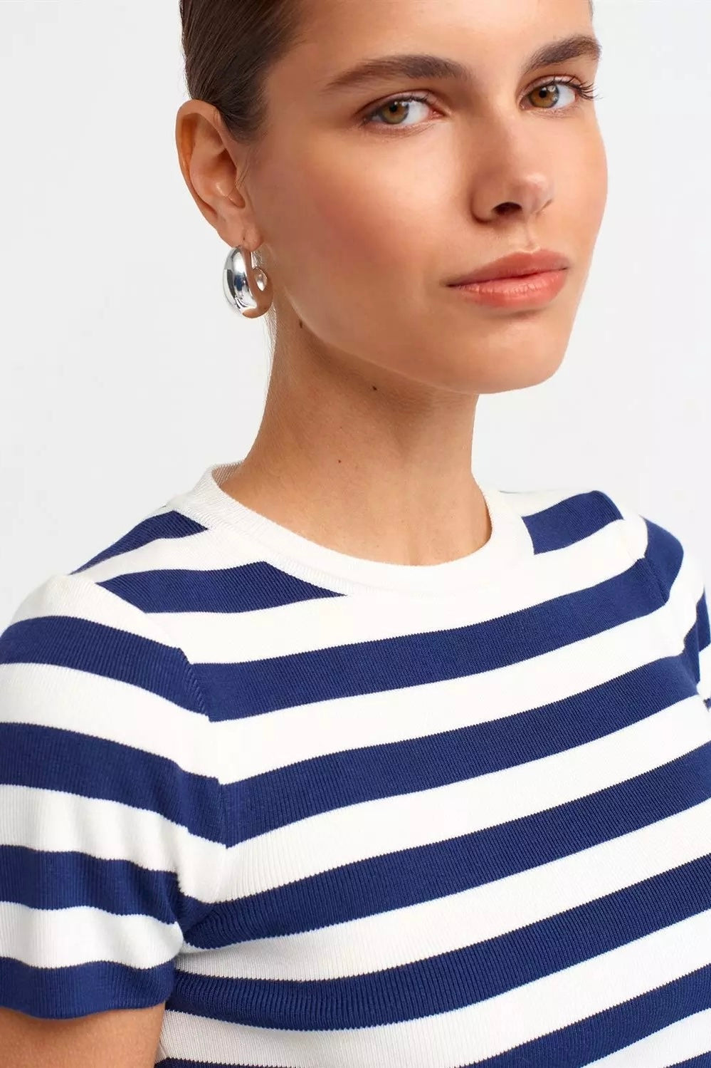 Navy Striped Basic Top