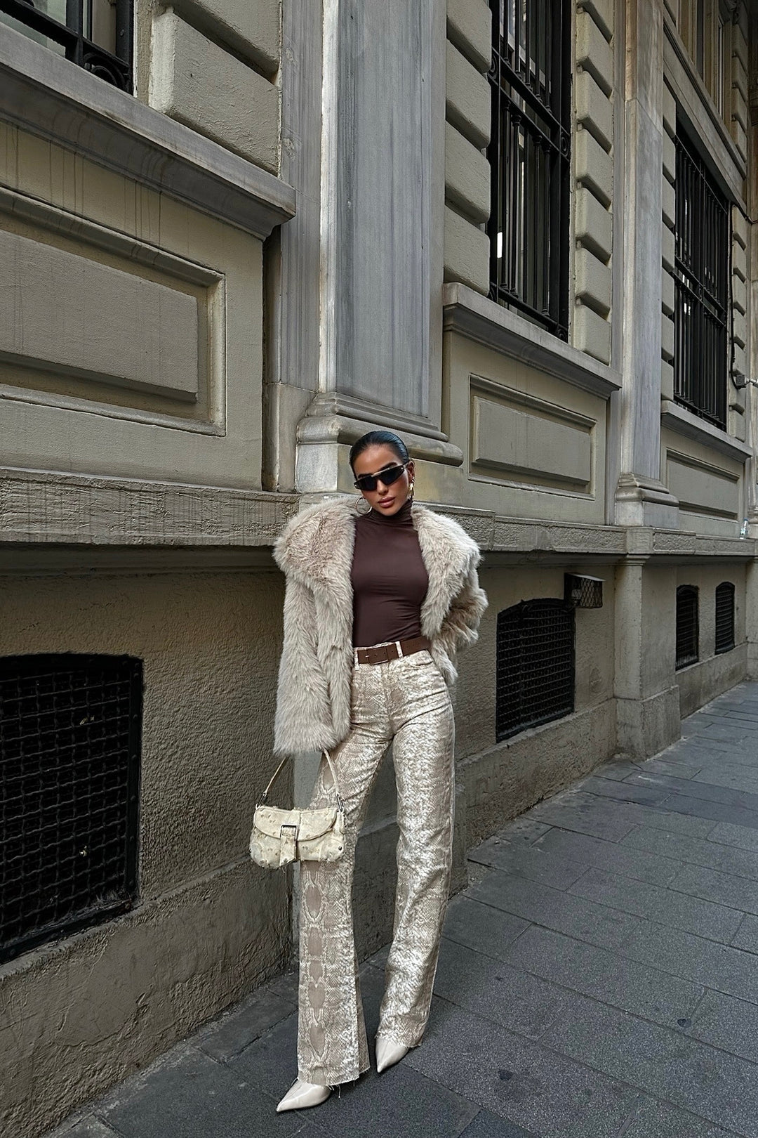 Snake Print Palazzo Jeans