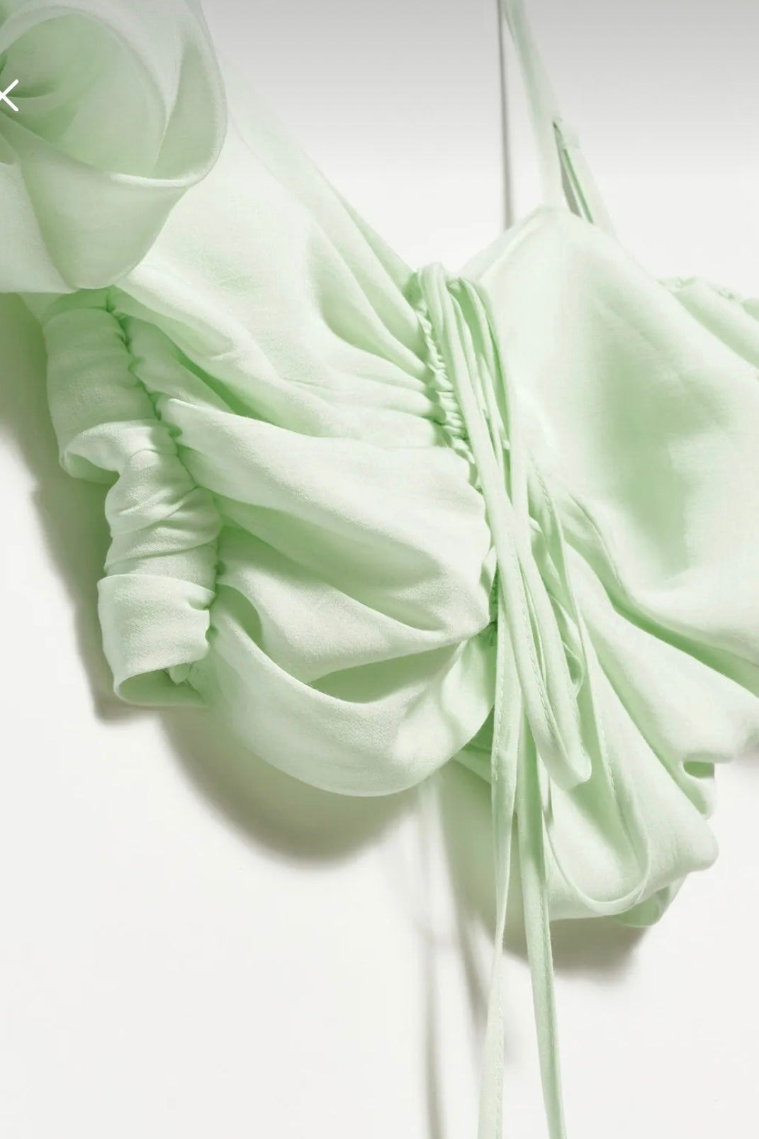 Puff Sleeve Drawstring Crop Top