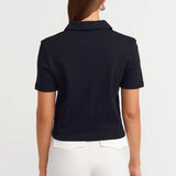 Cherry Embroidered White Polo Shirt