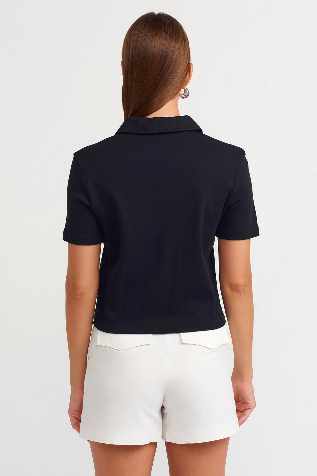 Cherry Embroidered White Polo Shirt