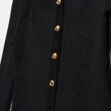 Flared Sleeves Button Up Cardigan