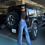 Metallic Wash Blue Jeans