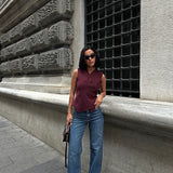 Raw Hem High-Waist Flared Jeans