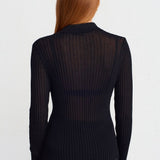 Buttoned Polo Collar Lightweight Knit Sweater