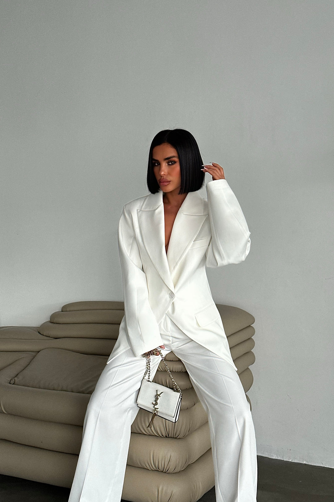 Structured Blazer & Pleated Trousers Set