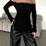 Off Shoulder Classy Knit Top
