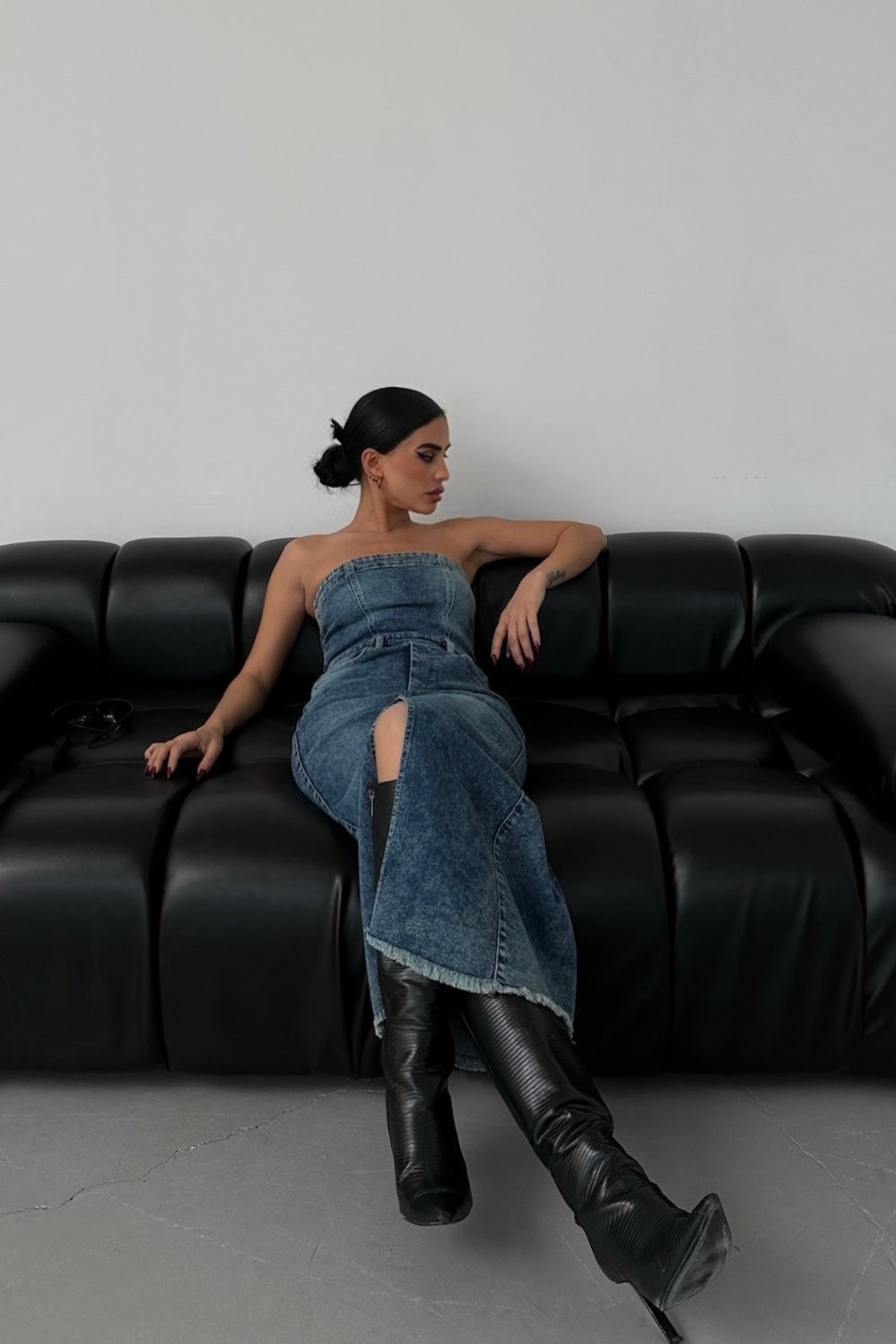 Strapless Denim Dress