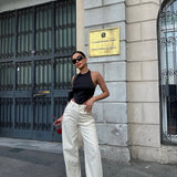 Baggy Ivory Barrel Jeans