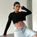 Cropped Long Sleeve Sweater