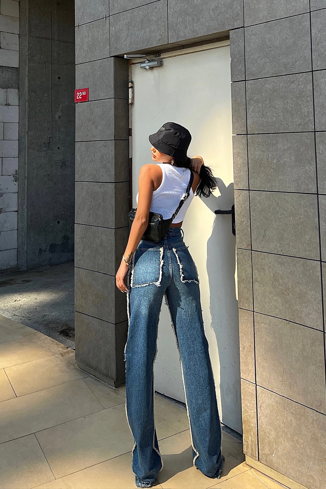 Chunky Pockets Tassel Palazzo Jeans