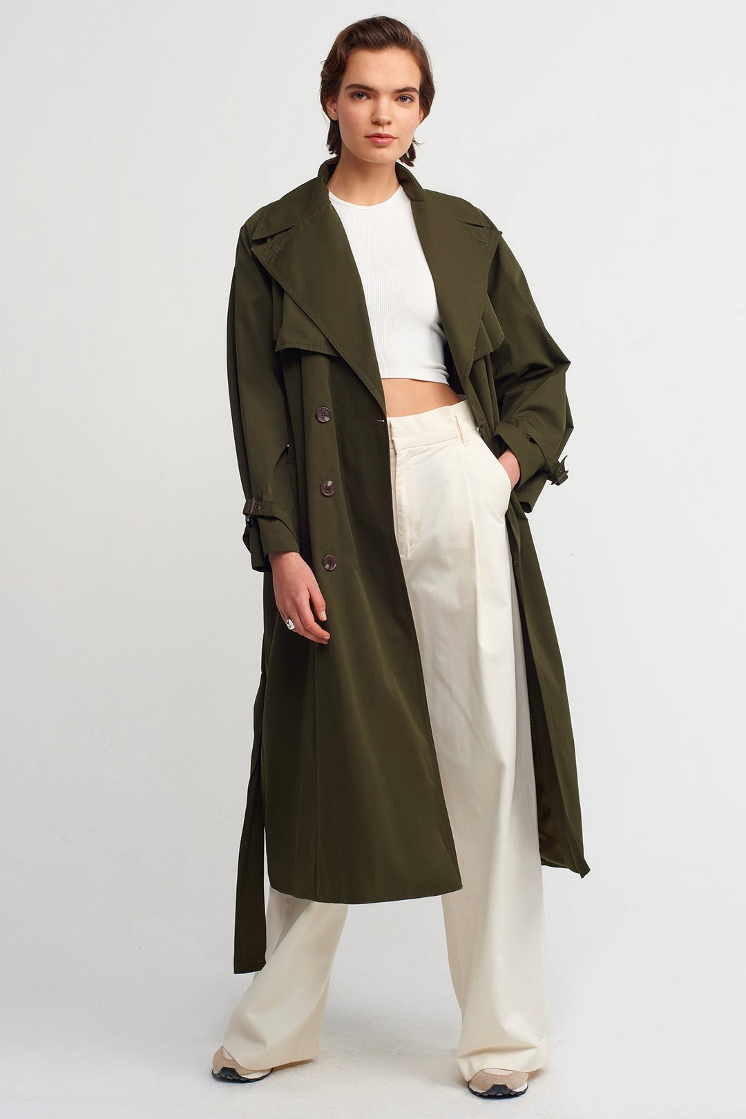 Back Slit Trench Coat