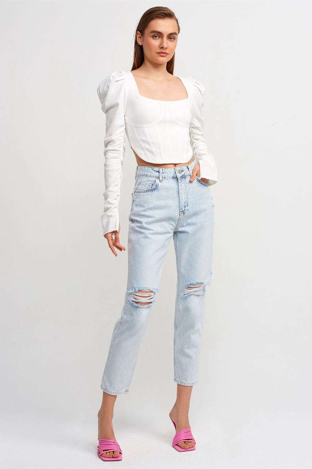 Pleated Sleeve Top