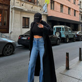 Laser Cut Hem Palazzo Dark Jeans