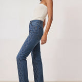 Rhinestone Straight Jeans