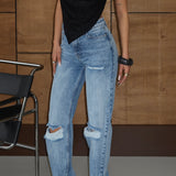 Button Fly Boyfriend Jeans