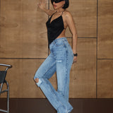 Button Fly Boyfriend Jeans