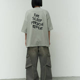 Eat Sleep Porsche Repeat Print T-shirt