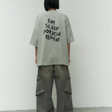 Eat Sleep Porsche Repeat Print T-shirt
