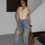 Villa Baggy Ripped Jeans
