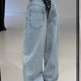 Lace Up Back Balloon Jean