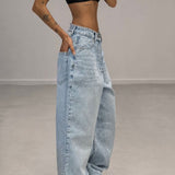 Lace Up Back Balloon Jean